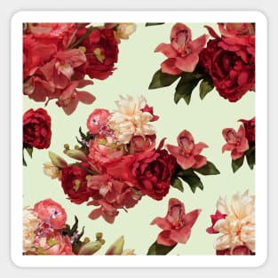 Just Flowers on Pale Green Sticker